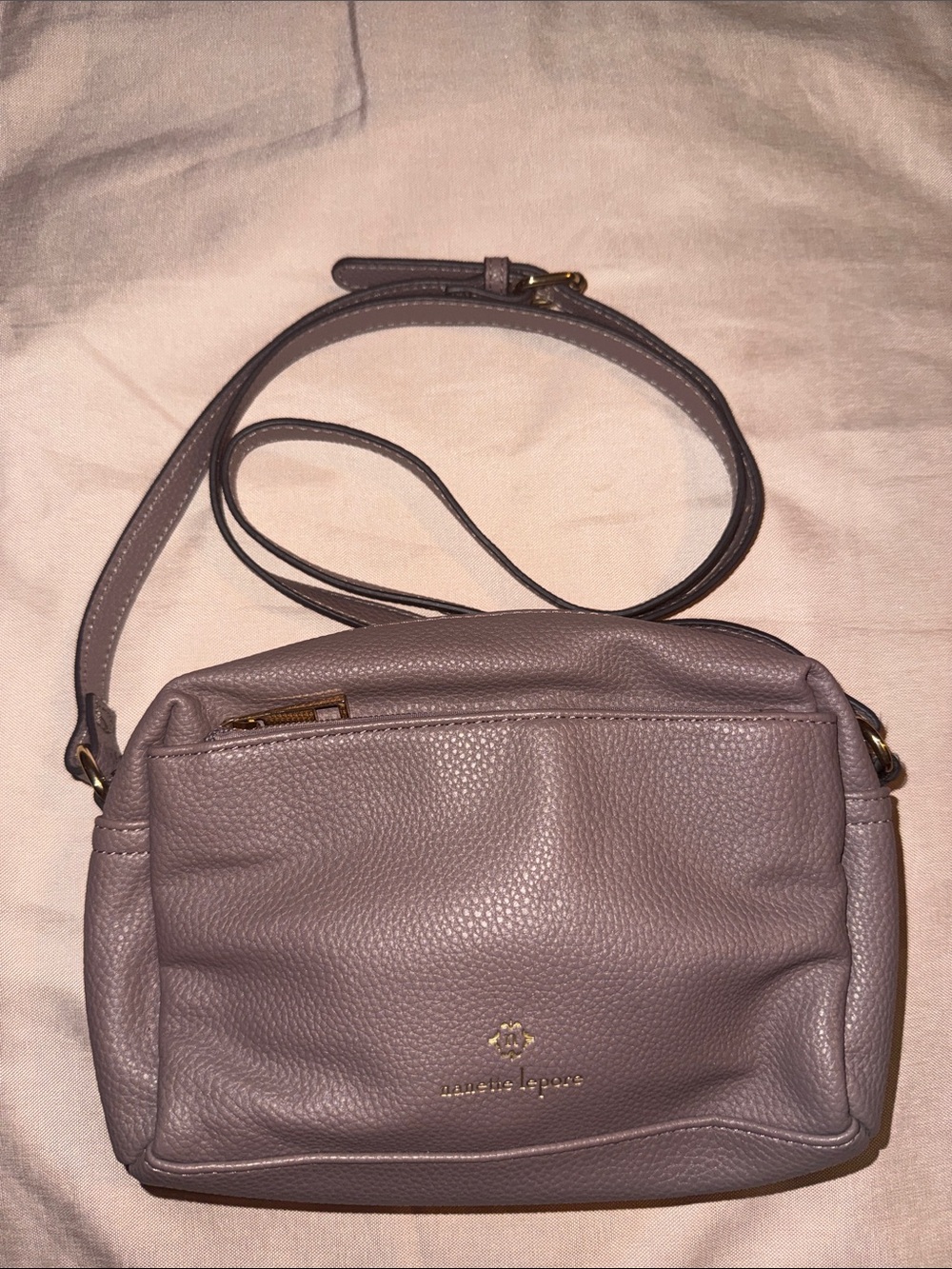 Nanette Lepore Dusty Lilac Pebbled Leather Crossbody